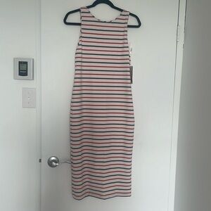 Zara Red, Blue, White Stripe Stretchy Dress Large